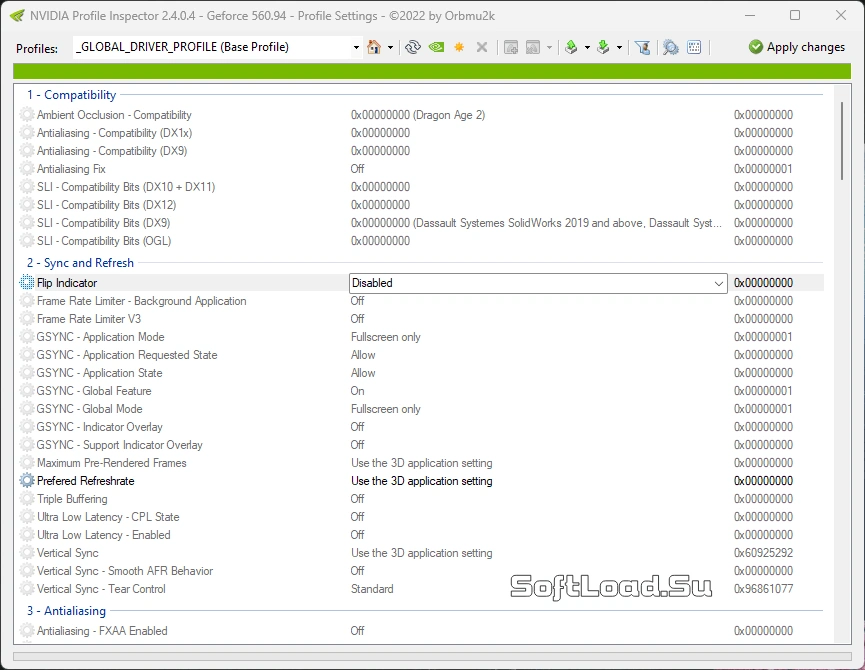 NVIDIA Profile Inspector